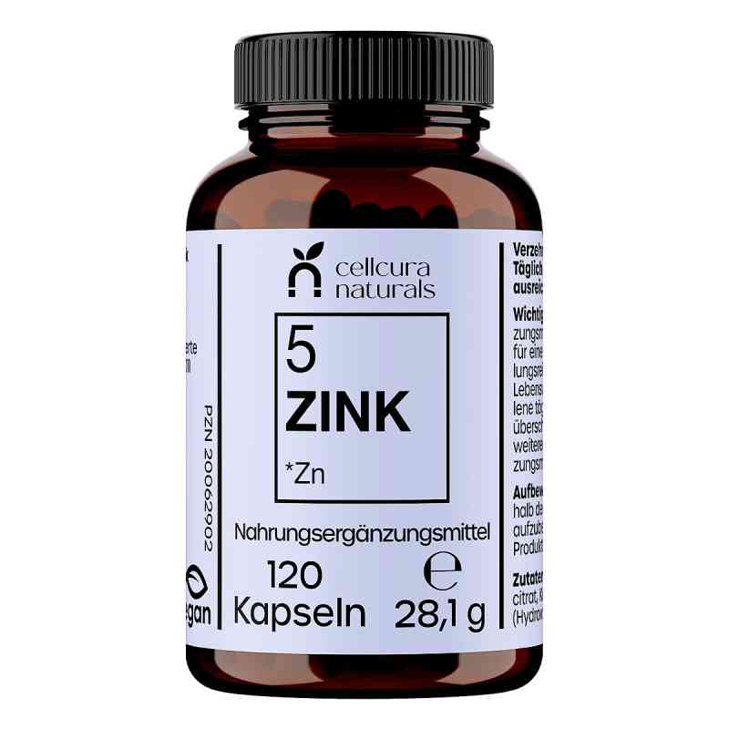 Цинк Cellcura Naturals, 25 мг, высокая дозировка, капсулы