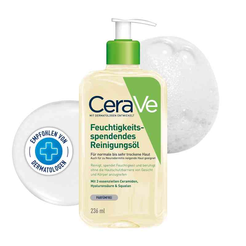 Cerave nawilżający pieniący się olejek do mycia dla skóry wrażli 236 ml od L'Oreal Deutschland GmbH PZN 17505891