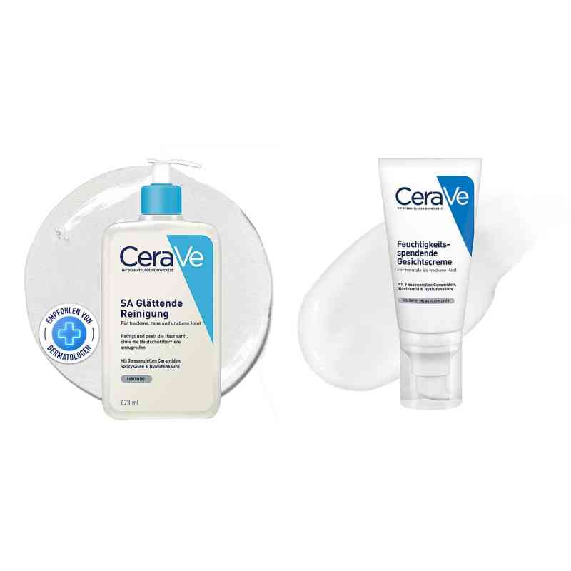 Cerave Set für unebene Haut: Reinigung & Gesichtscreme 473+52 ml od L'Oreal Deutschland GmbH Geschäftsbereich CeraVe PZN 08105194