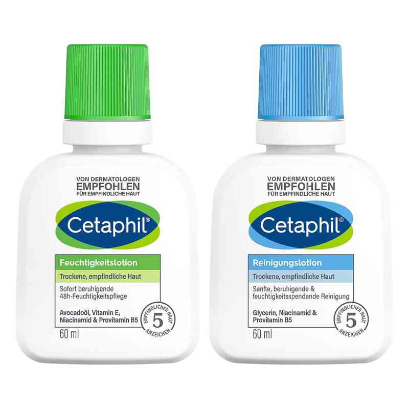 Cetaphil Balsam nawilżający + lotion oczyszczający 2x60 ml od Galderma Laboratorium GmbH PZN 08105019