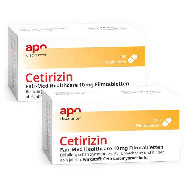 Cetyryzyna Apodiscounter 10 Mg zestaw 2x100 szt. od Fairmed Healthcare GmbH PZN 08102817