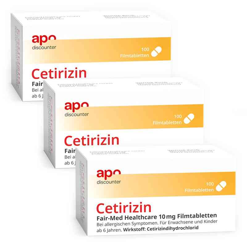 Cetyryzyna Apodiscounter 10 Mg zestaw 3x100 szt. od Fairmed Healthcare GmbH PZN 08102908