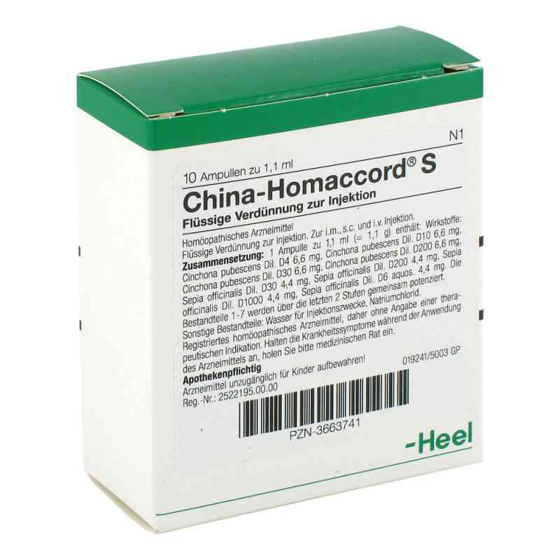 China Homaccord S ampułki 10 szt. od Biologische Heilmittel Heel GmbH PZN 03663741