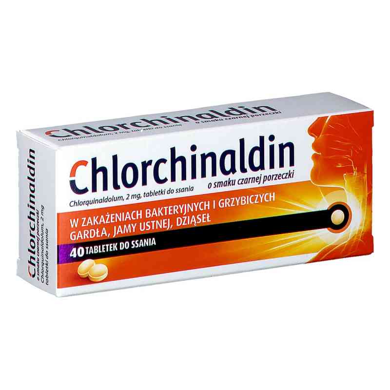 Chlorchinaldin o smaku czarnej porzeczki tabletki 40  od ICN POLFA RZESZÓW S.A. PZN 08302339