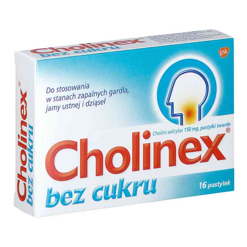 Cholinex bez cukru pastylki do ssania 16  od EWA S.A.PRZEDSIĘBIORSTWO PRODUKCYJNO-HANDLOWE PZN 08301756