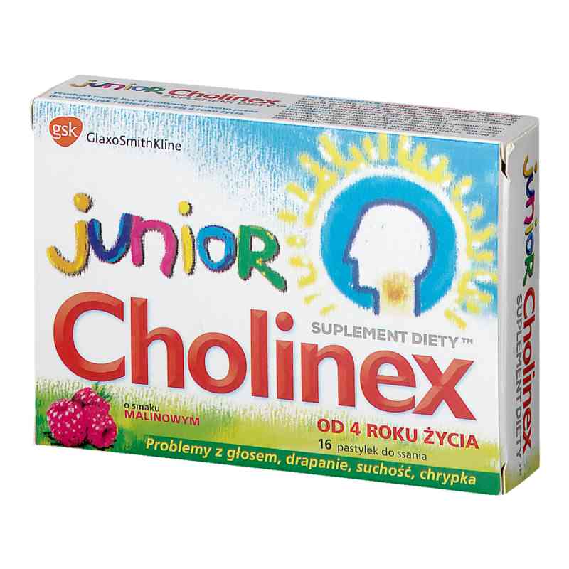 Cholinex Junior tabletki na ból gardła dla dzieci 16 tabl. od EWA S.A.PRZEDSIĘBIORSTWO PRODUKCYJNO-HANDLOWE PZN 08300851