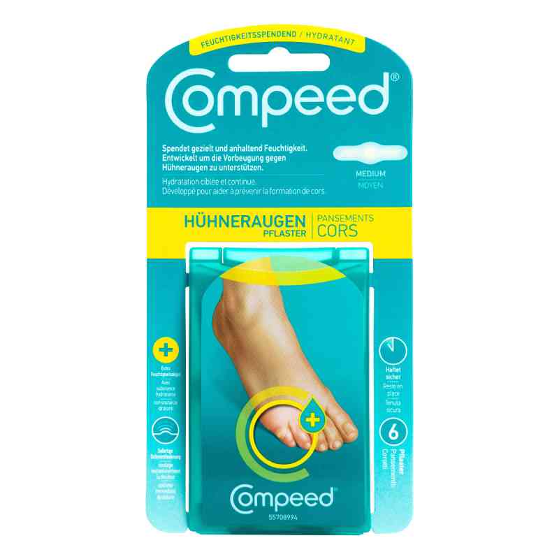 Compeed Huehneraugenpflaster feuchtigkeitsspendend 6 szt. od Perrigo Deutschland GmbH PZN 09289700