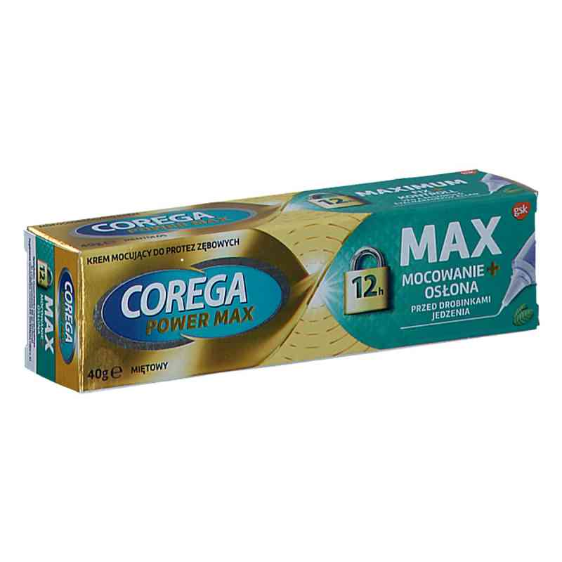 Corega Max Mocowanie + Osłona miętowy krem do protez 40 g od STAFFORD MILLER DUNGARVAN PZN 08304194