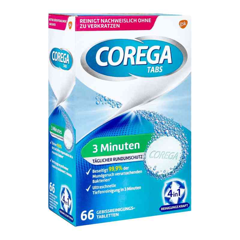 Corega Tabs 3 Minuten tabletki do czyszczenia protez 66 szt. od GlaxoSmithKline Consumer Healthc PZN 00644921