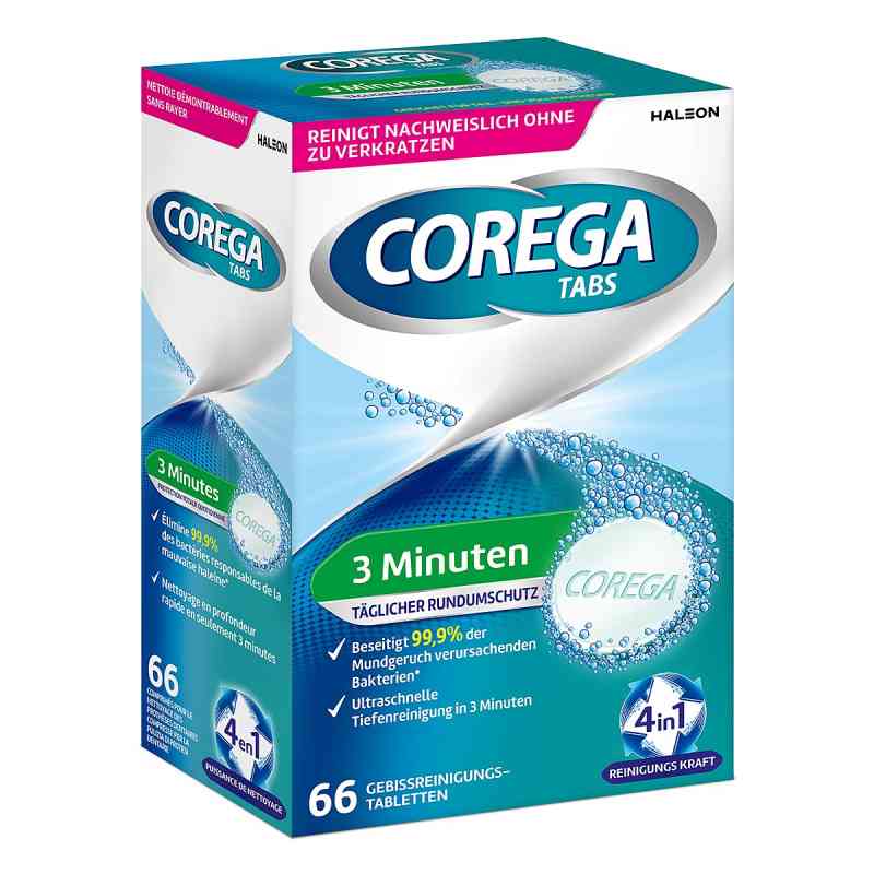 Corega Tabs 3 Minuten tabletki do czyszczenia protez 66 szt. od GlaxoSmithKline Consumer Healthc PZN 00644921