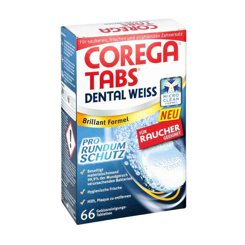 Corega Tabs Dental weiss Tabletten fuer Raucher 66 szt. od Haleon Germany GmbH PZN 09753037