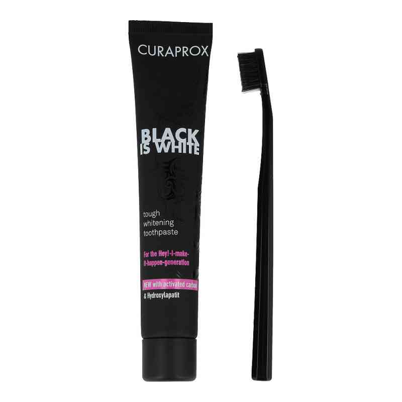Curaprox Black is White, węglowa pasta do zębów ze szczoteczką 1 szt. od Curaden Germany GmbH PZN 11165833