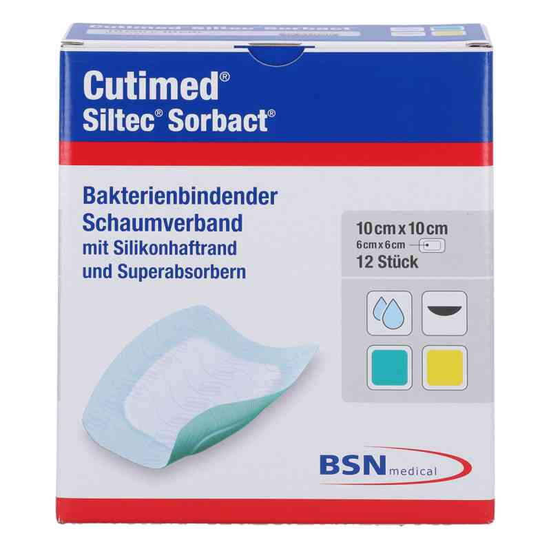 Cutimed Siltec Sorbact Pu-verb.10x10 cm 12 szt. od BSN medical GmbH PZN 13574412