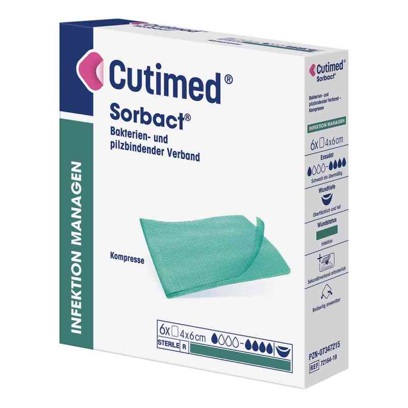 Cutimed Sorbact 4x6 cm opatrunek 6 szt. od BSN medical GmbH PZN 07347215