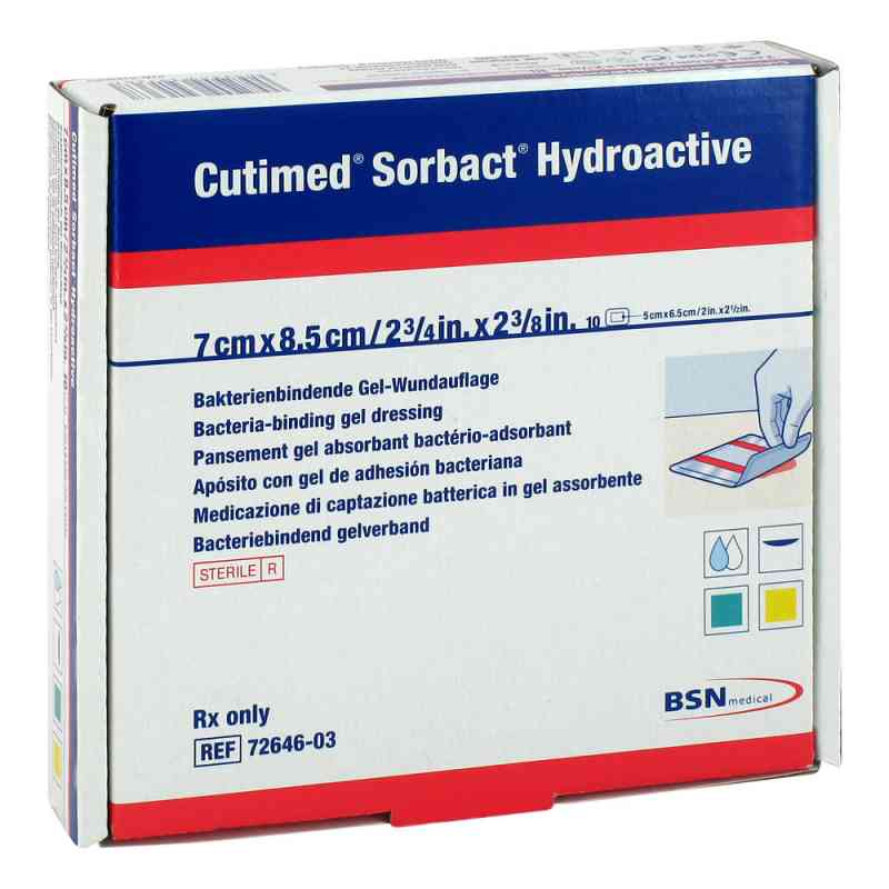 Cutimed Sorbact Hydroactive Kompressen 7x8,5cm 10 szt. od BSN medical GmbH PZN 06148063