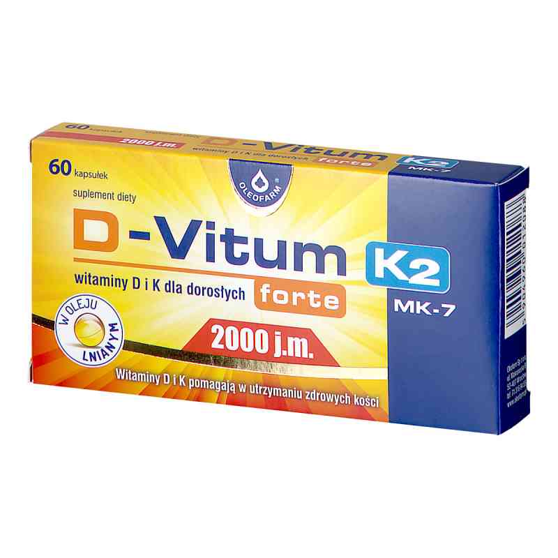 D-Vitum forte 2000 j.m. dla dorosłych kapsułki 60  od OLEOFARM SP. Z O.O. PZN 08300134