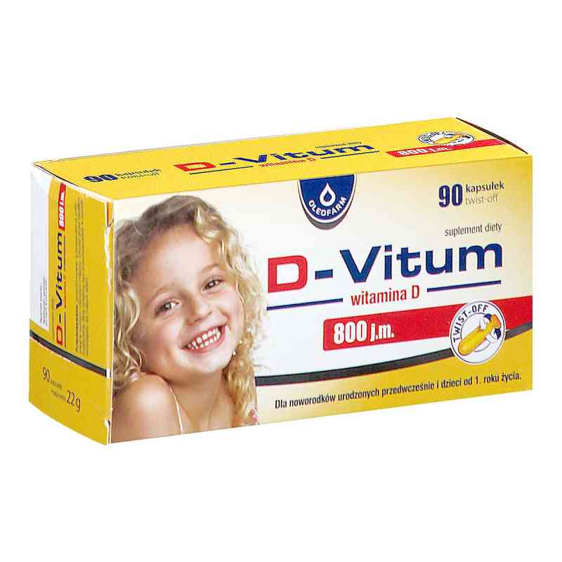 D-Vitum witamina D 800 j.m.  90 kaps. od OLEOFARM SP. Z O.O. PZN 08303111