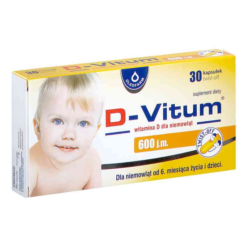 D-Vitum witamina D dla niemowląt 600 j.m. kapsułki 30  od OLEOFARM SP. Z O.O. PZN 08303651