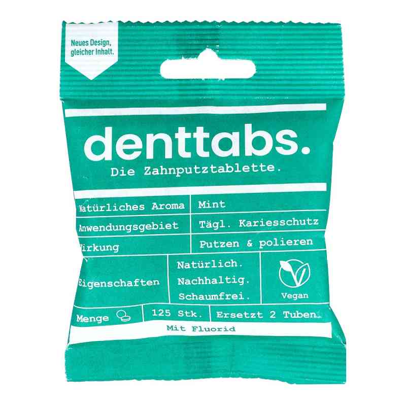 Denttabs tabletki do czyszczenia zębów ze stevią 125 szt. od Dr.Dagmar Lohmann pharma + medical GmbH PZN 09303765