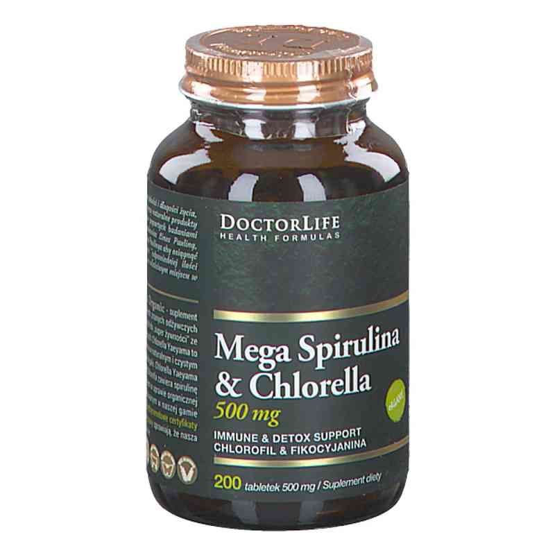 Doctor Life Mega Spirulina & Chlorella tabletki 200  od DOCTOR LIFE SP. Z O.O. PZN 08304627