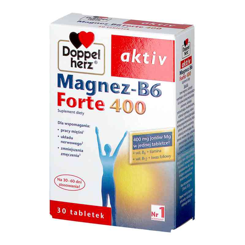 Doppelherz aktiv Magnez B6 Forte 400 tabletki 30 tabl. od QUEISSER PHARMA GMBH & CO. PZN 08300132