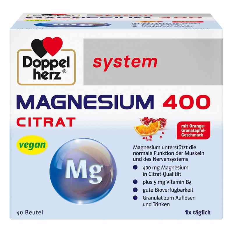 Doppelherz Cytrynian magnezu 400 – granulki  40 szt. od Queisser Pharma GmbH & Co. KG PZN 03979846