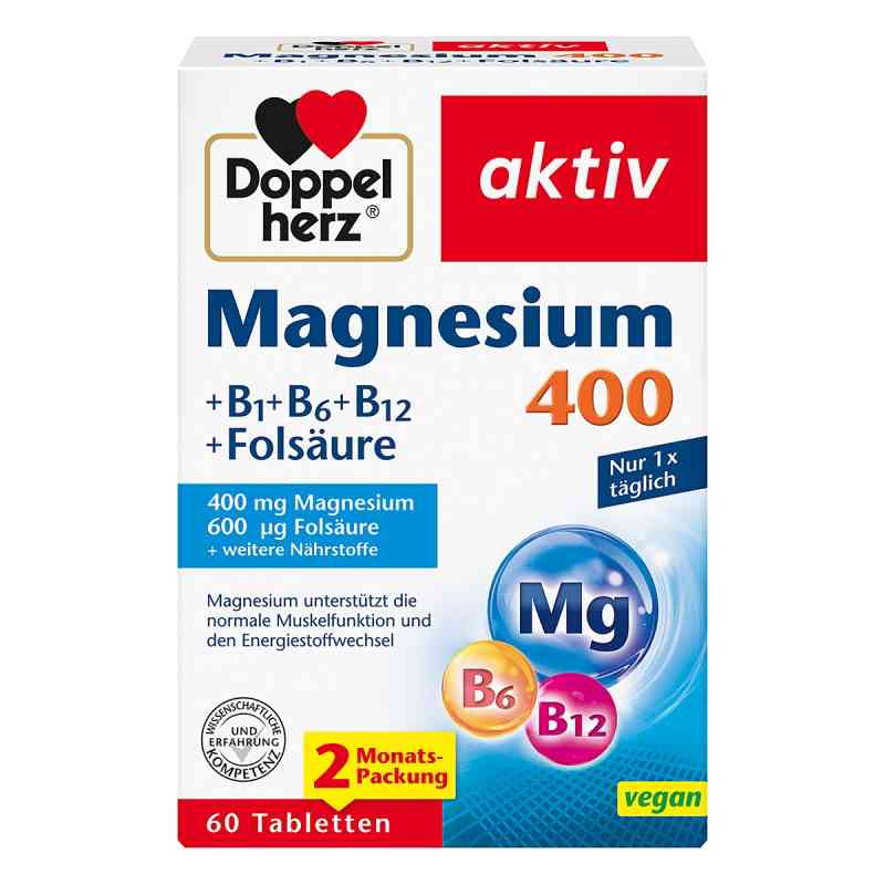 Doppelherz magnez 400mg+ wit.B+ kwas foliowy tabletki 60 szt. od Queisser Pharma GmbH & Co. KG PZN 07625045