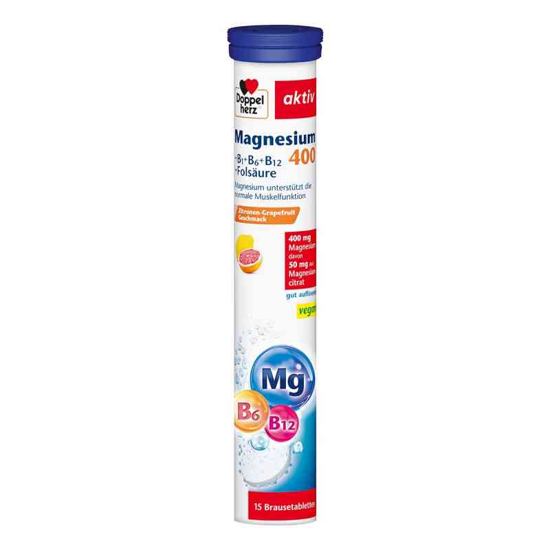 Doppelherz magnez 400mg+ wit.B+kwas foliowy tabletki musujące 15 szt. od Queisser Pharma GmbH & Co. KG PZN 01886276