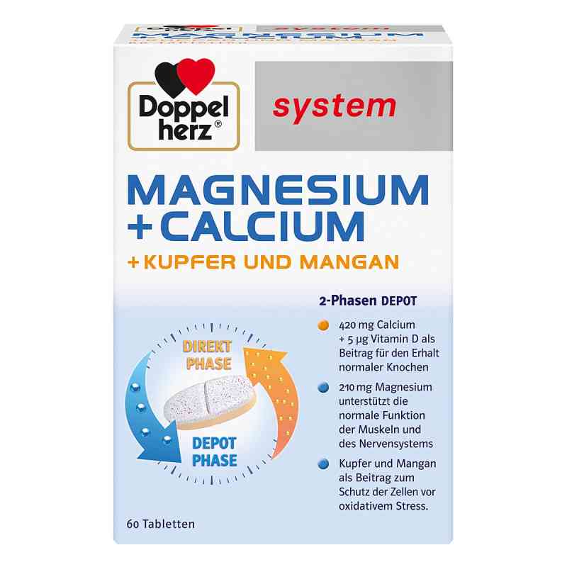 Doppelherz magnez wapń miedź mangan System tabletki 60 szt. od Queisser Pharma GmbH & Co. KG PZN 05918470
