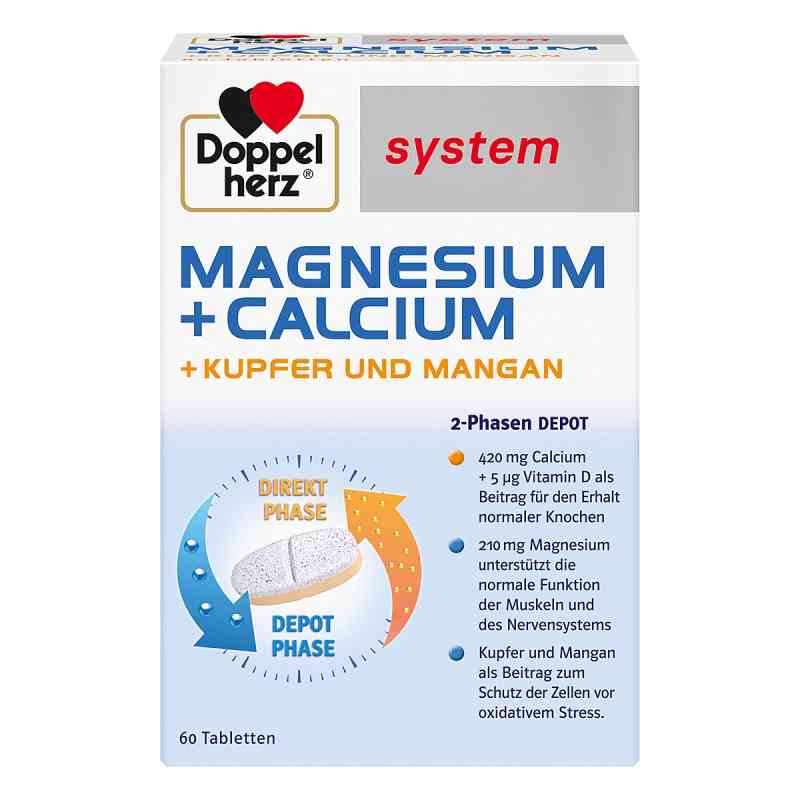 Doppelherz magnez wapń miedź mangan System tabletki 60 szt. od Queisser Pharma GmbH & Co. KG PZN 05918470