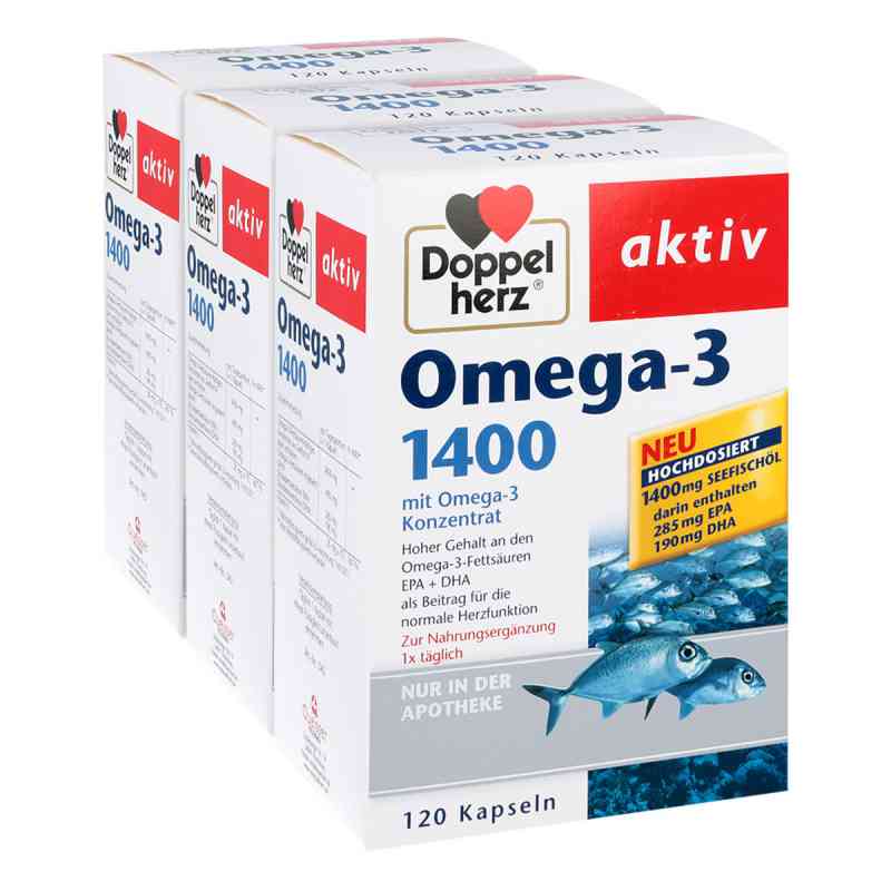 Doppelherz Omega-3 1.400 kapsułki 3x120 szt. od Queisser Pharma GmbH & Co. KG PZN 08100281
