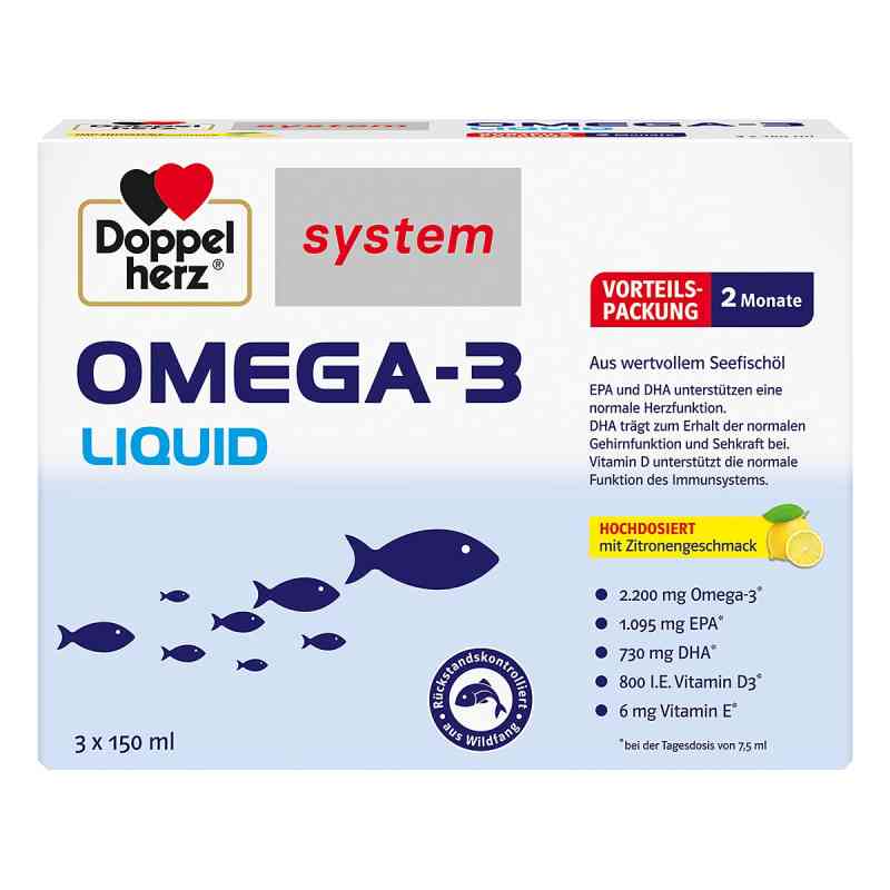 Doppelherz Omega-3 Liquid system płyn 3X150 ml od Queisser Pharma GmbH & Co. KG PZN 16382707