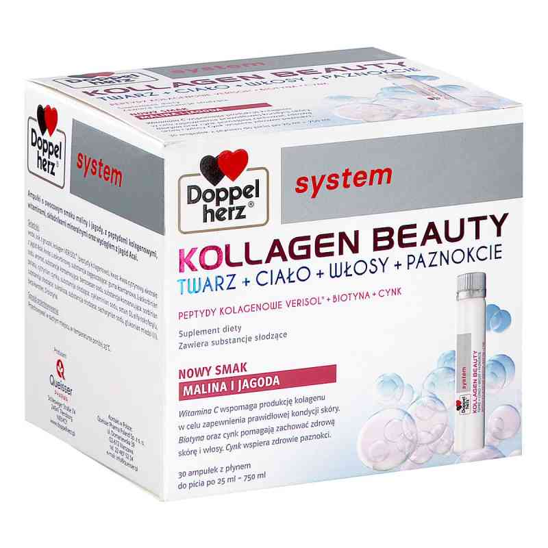 Doppelherz System Kollagen Beauty smak malina i jagoda 30  od QUEISSER PHARMA GMBH & CO. KG PZN 08305470