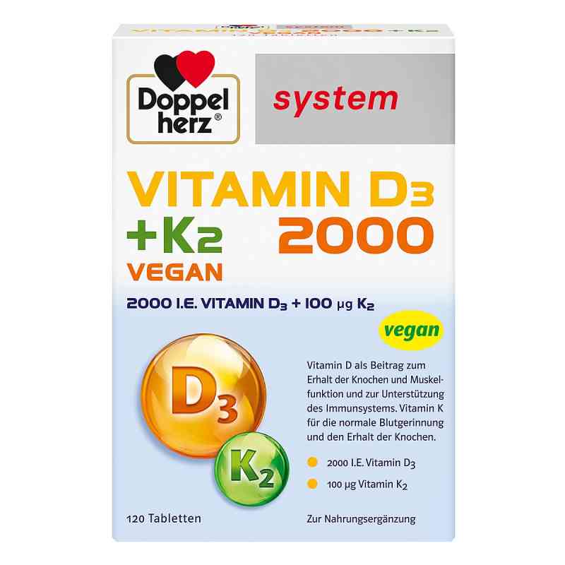 Doppelherz Vitamin D3 2000+k2 system tabletki  120 szt. od Queisser Pharma GmbH & Co. KG PZN 14063820