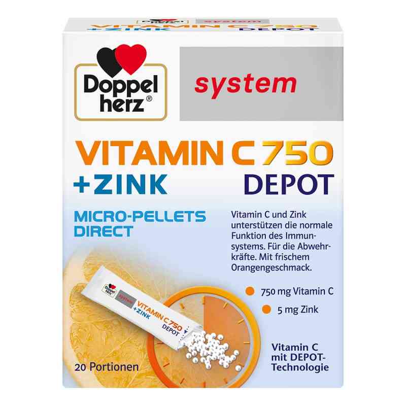 Doppelherz Witamina C 750 Depot + cynk saszetki 20 szt. od Queisser Pharma GmbH & Co. KG PZN 15425426