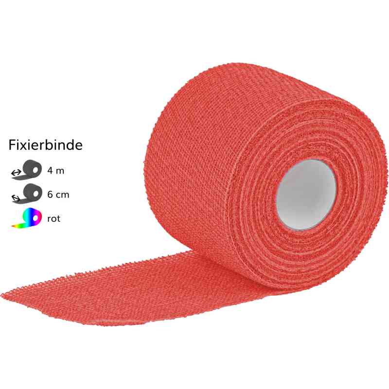 Dracoelfi haft color Fixierbinde 4mx6cm rot 1 szt. od Dr. Ausbüttel GmbH & Co. KG PZN 09780229