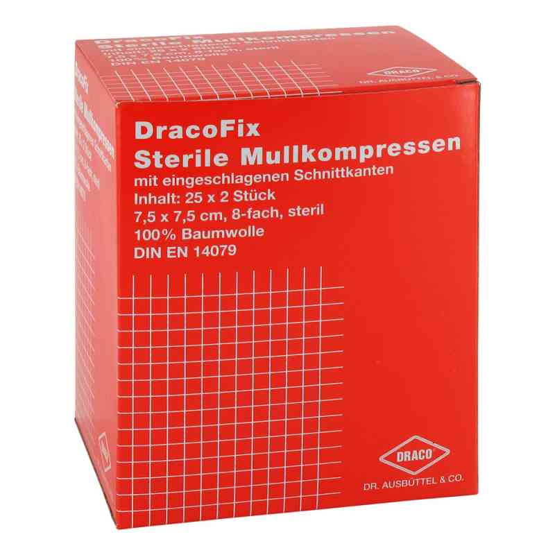Dracofix Peel Kompressen 7,5x7,5 cm steril 8fach 25X2 szt. od Dr. Ausbüttel GmbH & Co. KG PZN 03388105