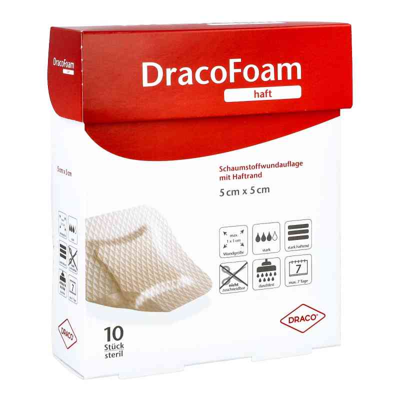 Dracofoam Haft Schaumstoff Wundauflage 5x5 cm 10 szt. od Dr. Ausbüttel GmbH & Co. KG PZN 10003146