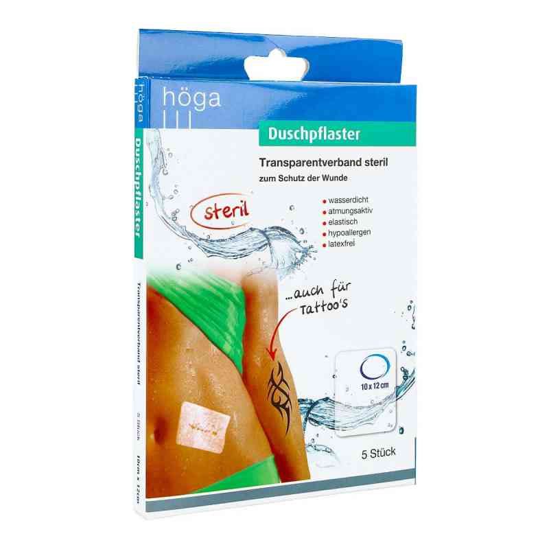 Duschpflaster 10x12 cm Transparentverband steril 5 szt. od Höga-Pharm GmbH PZN 03687061