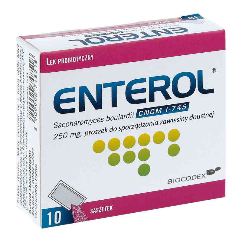 Enterol saszetki 250 mg Saccharomyces boulardii 10  od LABORATOIRES BIOCODEX PZN 08300364