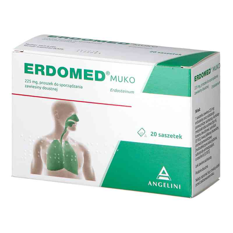 Erdomed Muko 225 mg proszek do sporządzania zawiesiny doustnej 20  od SUN-FARM SP. Z O.O. PZN 08300740