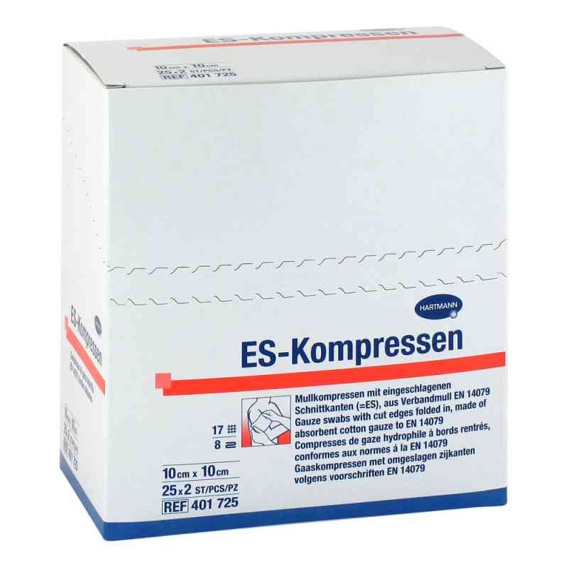 Es-kompressen steril 10x10 cm 8fach Cpc 25X2 szt. od C P C medical GmbH & Co. KG PZN 04721015