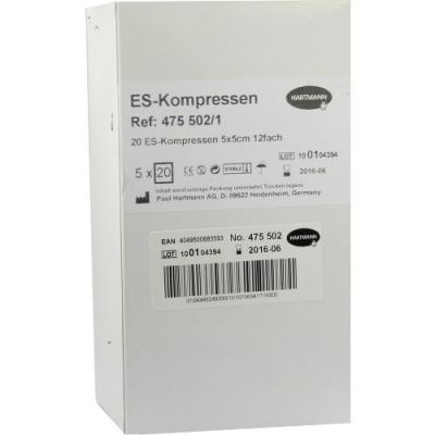 Es-kompressen steril 5x5cm Grosspackung 5X20 szt. od PAUL HARTMANN AG PZN 06453872