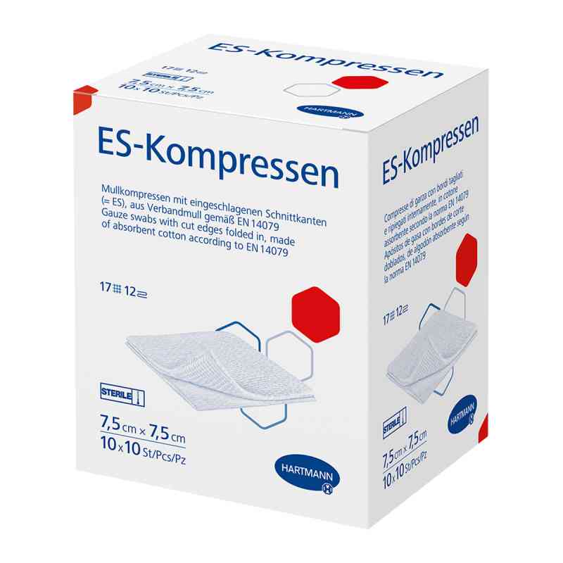 Es-kompressen steril 7,5x7,5cm Grosspackung 10X10 szt. od PAUL HARTMANN AG PZN 06453984