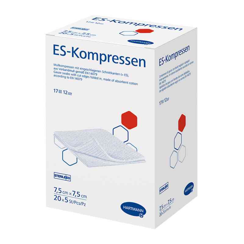 Es-kompressen steril 7,5x7,5cm Grosspackung 20X5 szt. od PAUL HARTMANN AG PZN 06453932