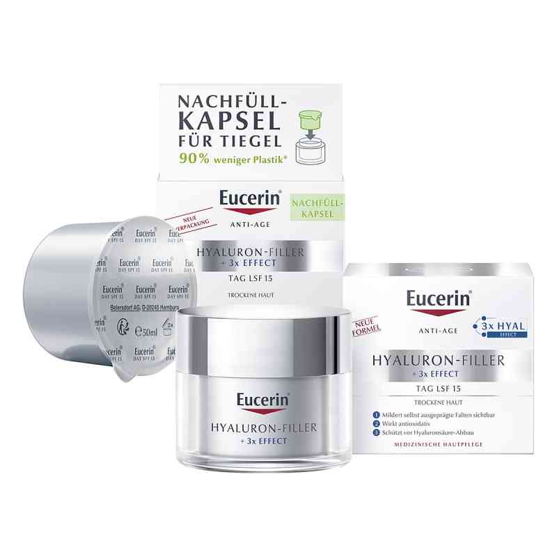 Eucerin Anti Age Hyaluron-Filler krem na dzień + kapsułka uzupeł 2x50 ml od Beiersdorf AG Eucerin PZN 08101970