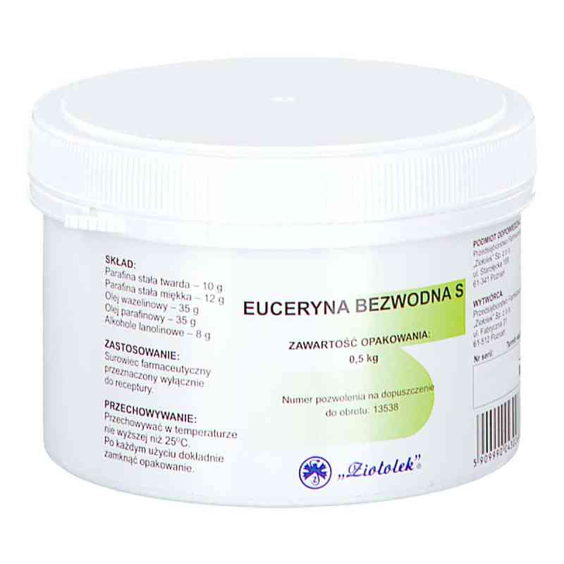 Euceryna bezwodna S (Rec.) 500 g od  PZN 08303947