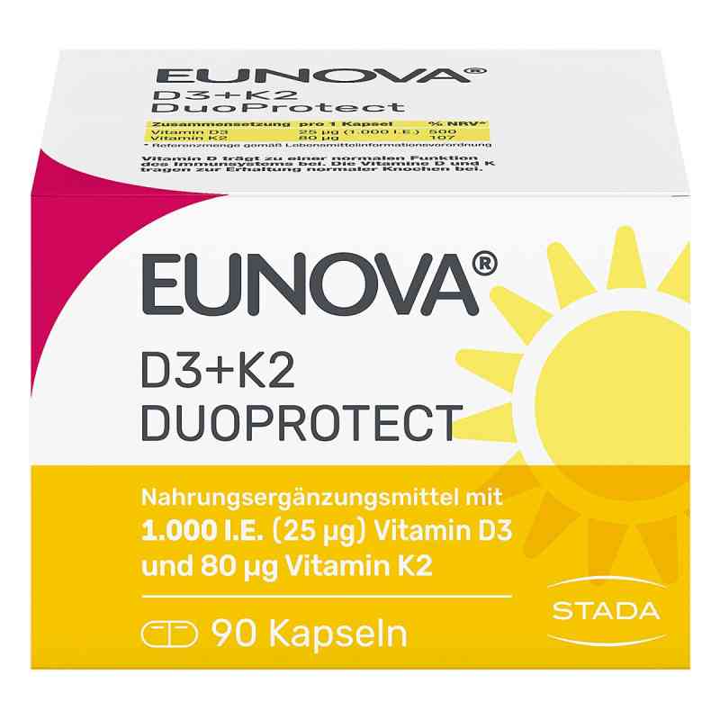 Eunova Duoprotect D3+k2 1000 I.e./80 [my]g kapsułki 90 szt. od STADA Consumer Health Deutschland GmbH PZN 13360645