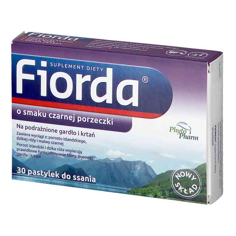 Fiorda o smaku czarnej porzeczki pastylki do ssania 30  od PHYTOPHARM KLĘKA S.A. PZN 08300834