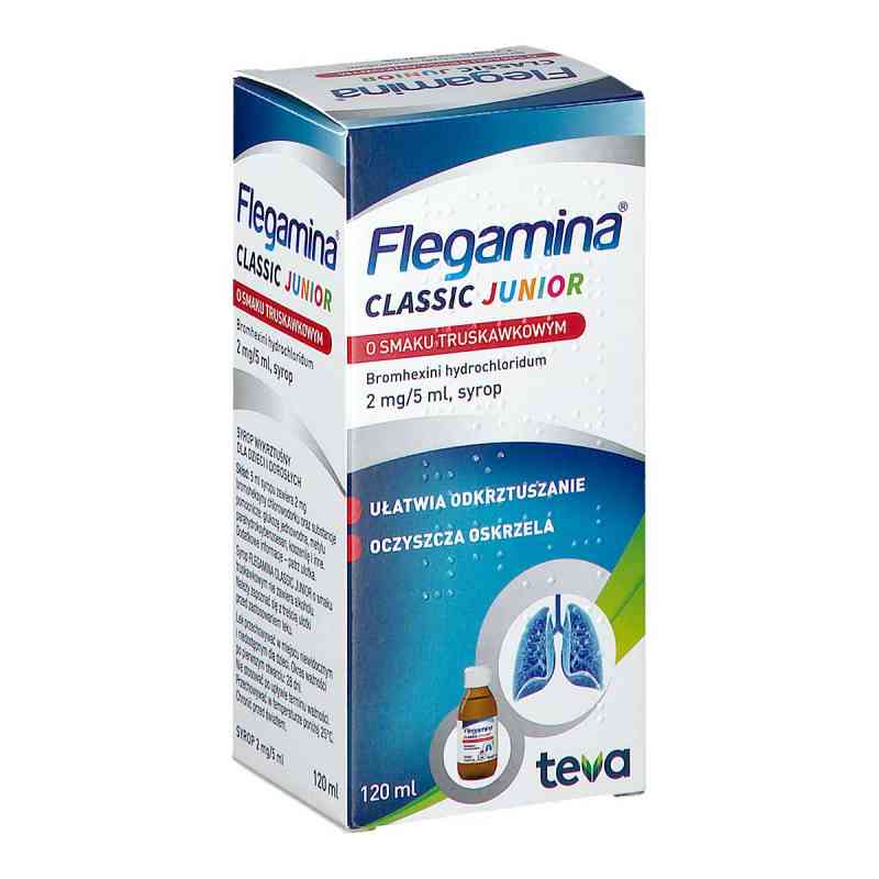 Flegamina Junior o smaku truskawkowym  120 ml od PLIVA KRAKÓW Z.F. S.A. PZN 08301783